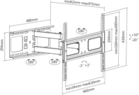 Equip 650316 37"-70" LCD TV/Monitor fali tartó Fekete