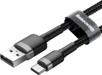 Baseus Cafule USB-C apa - USB2.0 apa Adat- és töltőkábel 2m - Fekete/Szürke