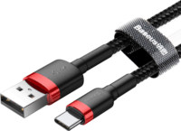 Baseus Cafule USB-C apa - USB2.0 apa Adat- és töltőkábel 1m - Fekete/Piros