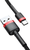 Baseus Cafule USB2.0 apa - USB-C apa Adat- és töltőkábel 2m - Fekete/Piros