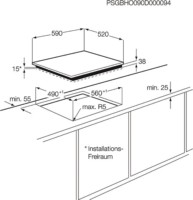 Electrolux EHF6343FOK Beépíthető 4 zónás Elektromos főzőlap 6400 Watt - Fekete