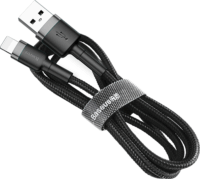 Baseus Cafule USB-A apa - Lightning apa iPhone töltőkábel 1m - Fekete/Szürke