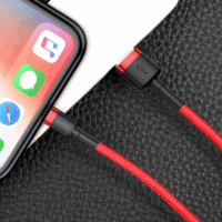Baseus Cafule USB-A apa - Lightning apa iPhone töltőkábel 2m - Piros