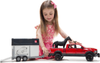Bruder RAM 2500 Power Wagon Lószállító kocsival és lóval (1:16)