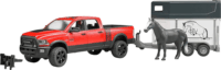 Bruder RAM 2500 Power Wagon Lószállító kocsival és lóval (1:16)