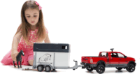 Bruder RAM 2500 Power Wagon Lószállító kocsival és lóval (1:16)