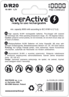 everActive Professional Line R20 D 10000mAh Ni-MH Újratölthető elem (2 db / csomag)