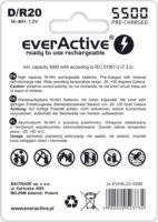 everActive Silver Line R20 D 5500 mAh Ni-MH Elem (2 db / csomag)