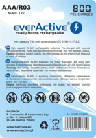 EverActive Silver Line R03 AAA 800 mAh Ni-MH Újratölthető elem (4 db / csomag)