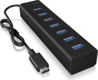 RaidSonic Icy Box IB-HUB1700-C3 USB 3.0 HUB (7 port) Fekete