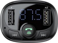 Baseus T-Typed Bluetooth FM Transmitter + Autós 2xUSB töltő LED képernyővel