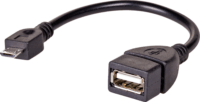 Akyga USB-A anya - MicroUSB-B apa Adapter kábel 0.15m - Fekete