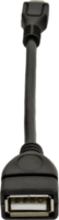Akyga USB-A anya - MicroUSB-B apa Adapter kábel 0.15m - Fekete