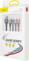 Baseus Fast 4in1 USB-A apa - (Lightning+2xUSB-C+MicroUSB) apa iPhone töltőkábel 1.2m - Fekete
