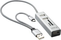 Yenkee YHC 103SR USB 2.0 HUB + kártyaolvasó (3 port) Fehér