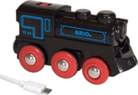 BRIO World Újratölthető gőzmozdony - Fekete