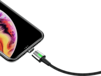 Baseus Magnetic Zinc USB-A apa - Mágneses Lightning apa Adat- és töltőkábel 1m - Fekete