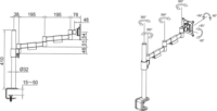 Multibrackets Officeline Single II 15"-30" LCD TV/Monitor asztali tartó kar - Fekete