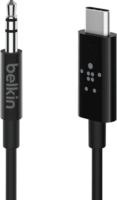 Belkin USB-C apa - 3.5mm Jack apa Összekötő kábel 0.9m - Fekete