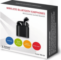 Savio TWS-02 Bluetooth Fülhallgató - Fekete