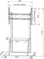 Techly ICA-TR30 55"-100" LCD TV/Monitor tartó mobil állvány - Fekete