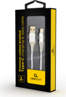 Gembird Prémium USB-A apa - USB-C apa Adat- és töltőkábel 2m - Ezüst/Fehér