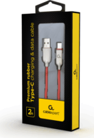 Gembird Prémium USB-A apa - USB-C apa Adat- és töltőkábel 2m - Piros