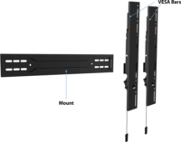 Multibrackets VESA falikonzol Super Slim Tilt 600 MAX 40-75" LCD TV/Monitor fali tartó Fekete