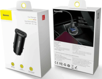 Baseus Square Autós 2xUSB gyorstöltő 30W Fekete