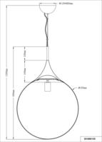 TRIO Damian 45 cm átmérőjű E27 Függő Mennyezeti Lámpa