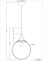 TRIO Damian 30 cm átmérőjű E27 Függő Mennyezeti Lámpa