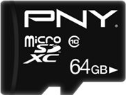 PNY 64GB Performance Plus microSDXC CL10 memóriakártya + Adapter