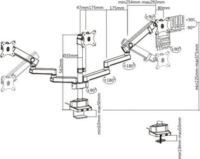 Maclean MC-811 17"-27" LCD TV/Monitor asztali tartó kar 3 monitorhoz Fekete