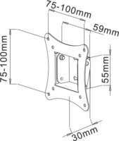 Techly 106596 13"-30" LCD/LED/PDP TV fali tartó - Fekete