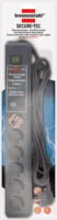 Brennenstuhl Secure-Tec 220V hálózati elosztó 6 aljazots túlfeszültség védelemmel 3m