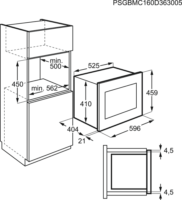 AEG MBE2658DEM Beépíthető Mikrohullámú sütő - Fekete