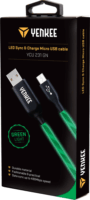 Yenkee USB-A apa - MicroUSB apa Adat- és töltőkábel 1m - Zöld