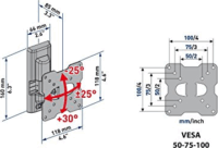 Meliconi 580454 14" - 25" ETR100 LCD TV/Monitor fali konzol - Fekete