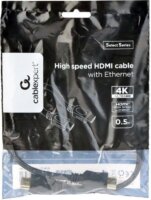 Gembird Select Series HDMI - HDMI Nagy sebességű kábel Ethernettel 0.5m Fekete