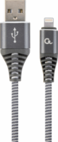 Gembird Premium USB apa - Lightning apa iPhone töltőkábel 1m - Űrszürke/Fehér