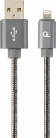 Gembird Premium USB apa - Lightning apa iPhone töltőkábel 1m - Metál szürke