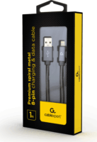 Gembird Premium USB apa - Lightning apa iPhone töltőkábel 1m - Metál szürke