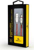 Gembird Premium rubber USB apa - Lightning apa iPhone töltőkábel 2m - Piros