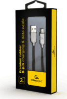 Gembird Premium rubber USB apa - Lightning apa Adat- és töltőkábel 2m - Fekete