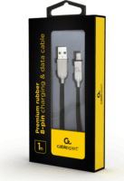 Gembird Premium rubber USB apa - Lightning apa iPhone töltőkábel 1m - Fekete