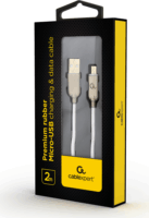 Gembird Premium rubber USB apa - MicroUSB apa Adat- és töltőkábel 2m - Fehér