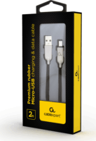 Gembird Premium rubber USB apa - MicroUSB apa Adat- és töltőkábel 2m - Fekete