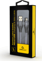 Gembird Premium USB apa - MicroUSB apa Adat- és töltőkábel 1m - Szürke/Fehér