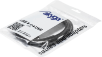 Akyga USB-A apa - USB-A apa Adat- és töltőkábel 1.8m - Fekete