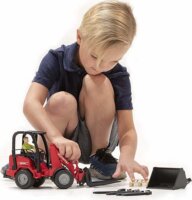 Bruder Schäffer Hoflader 2034 Figurával és kiegészítőkkel modell autó (1:16)